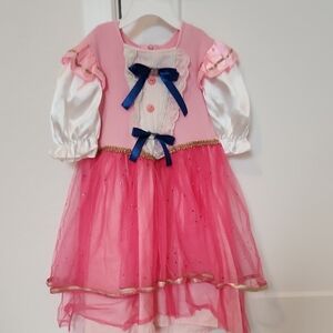 Pink and White Kids Dress with Blue Accents Size EU 110